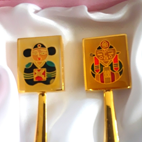 Korean gold-plated child spoon and fork set - Picture 2 of 4